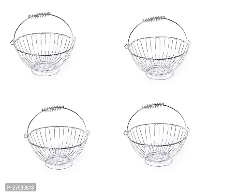 Useful Steel Stainless Steel Round Fruit Basket -Pack Of 4