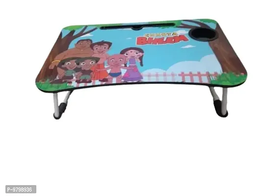 Trendy Chotta Bheem Study Table Portable Wood Multifunction Laptop-Table Lapdesk Holder Bed Study Table-thumb2