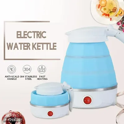 Travel Folding Electric Kettle, Fast Boiling, Beautiful Design Collapsible, Portable Electric Kettle, 600ml Boil Dry Protection, 100-240V Food Grade Silicone Foldable Kettle