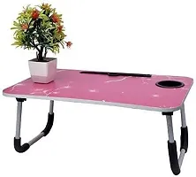 Trendy Pink Flower Study Table Portable Wood Multifunction Laptop-Table Lapdesk Holder Bed Study Table-thumb1