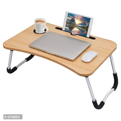 Trendy Whooden Study Table Portable Wood Multifunction Laptop-Table Lapdesk Holder Bed Study Table-thumb0