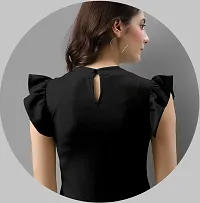 Elegant Lycra Black Solid Top For Women-thumb1