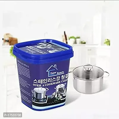 Oven And Cookware Cleaner Stainless Steel Cleaning Paste Remove Stains from Pots Pans Multi-Purpose Cleaner And Polish Removes Household Cleaning Strong Detergent Cream