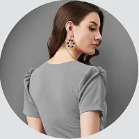 Elegant Lycra Grey Solid Top For Women-thumb1