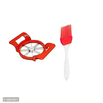 Plastic Apple Cutter With Silicone Mini Oil Brush Pack Of 2-thumb2