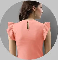 Elegant Lycra Peach Solid Top For Women-thumb1