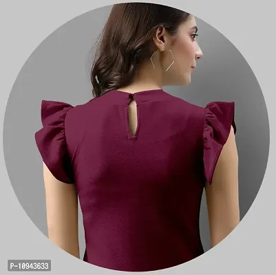 Elegant Lycra Purple Solid Top For Women-thumb2