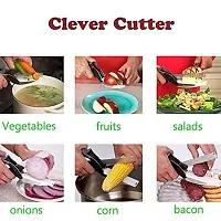 Useful Plastic Smart Clever Cutter Kitchen Knife Food Chopper With Locking Hinge-thumb3