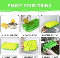 Silicon Honeycomb Shape Ice Cube Tray Reusable Ice Maker Mould for Cocktails Whiskey etc. (Tray Without Lid Pack of  1)-thumb1