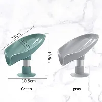 Silicon soap Dispenser for Kitchen Sink Holder Leaf-Shape self draining soap Dish Holder self Adhesive soap Holder for Kitchen Pack of 1-thumb3