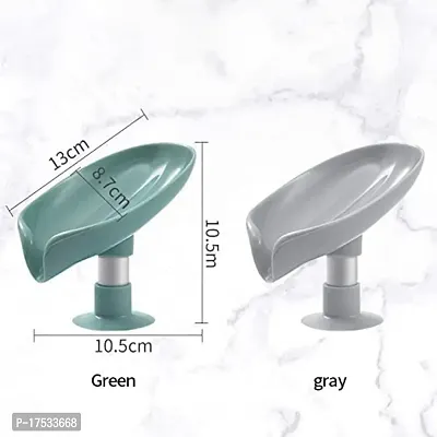 Silicon soap Dispenser for Kitchen Sink Holder Leaf-Shape self draining soap Dish Holder self Adhesive soap Holder for Kitchen Pack of 1-thumb4