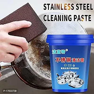 Oven And Cookware Cleaner Stainless Steel Cleaning Paste Remove Stains from Pots Pans Multi-Purpose Cleaner And Polish Removes Household Cleaning Strong Detergent Cream-thumb4