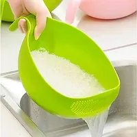 Classic Plastic Handle Bowl For Rice Fruits Vegetable Noodles Pasta Washing Bowl And Strainer For Storing And Straining -Pack Of 2-thumb3