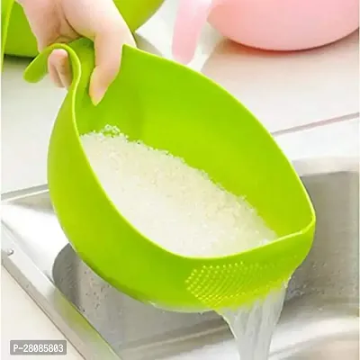Classic Plastic Handle Bowl For Rice Fruits Vegetable Noodles Pasta Washing Bowl And Strainer For Storing And Straining -Pack Of 2-thumb4