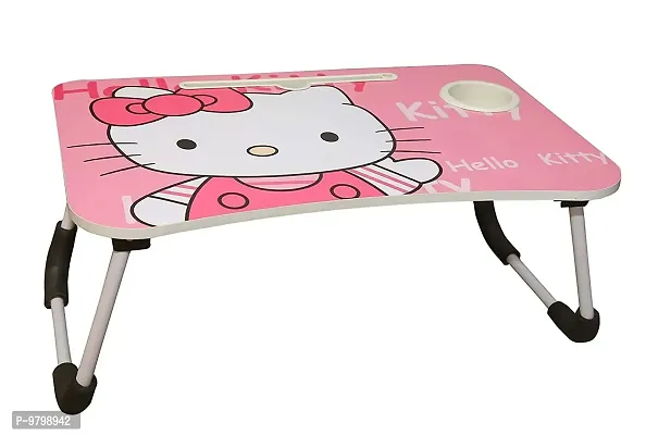 Trendy Hello Kitty Study Table Portable Wood Multifunction Laptop-Table Lapdesk Holder Bed Study Table-thumb3