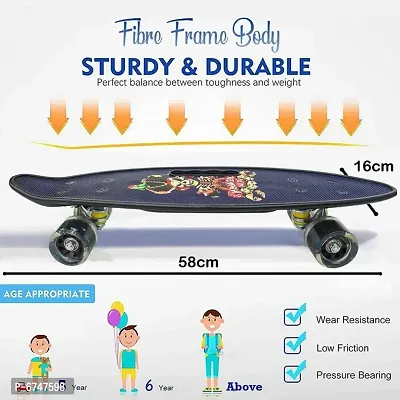 24 Inch Fish Skateboard Cruiser Fiber Skating Board Suitable for Age Group Above 8 Years-thumb4
