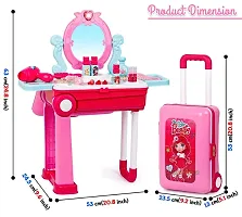Beauty Makeup Kit for Doll Girls Cosmetic Set 2 in 1 Vanity Table Portable Trolley Pretend Play Set Toy with Make up Accessories for Kids...-thumb4
