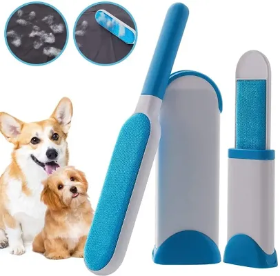 Pet Hair, Dust, Lint Remover Double Sided, Reusable Brush with Self-Cleaning Base for Clothing and Furniture, Couch, Carpet