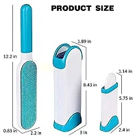 Pet Hair, Dust, Lint Remover Double Sided, Reusable Brush with Self-Cleaning Base for Clothing and Furniture, Couch, Carpet-thumb1