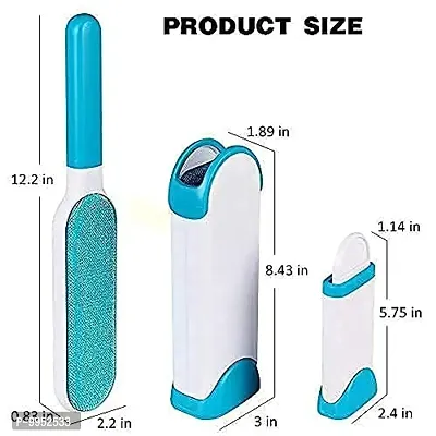 Pet Hair, Dust, Lint Remover Double Sided, Reusable Brush with Self-Cleaning Base for Clothing and Furniture, Couch, Carpet-thumb2