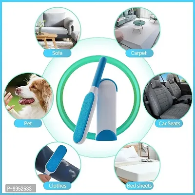 Pet Hair, Dust, Lint Remover Double Sided, Reusable Brush with Self-Cleaning Base for Clothing and Furniture, Couch, Carpet-thumb4