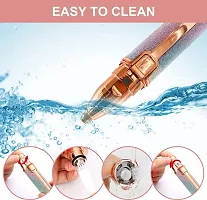 Facial Hair Removal for Women, 2 in 1 USB Rechargeable Precision Electric Painless Eyebrow Razor and Nose Hair Trimmer, Flawless Hair Remover with LED Light for Face, Lips, Nose, Body, Chin, Arms-thumb2