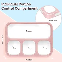 Bonanza's Lunch Box for Adults and Kids, Leak Proof 4 Compartment Lunch Box, BPA-Free, Microwave Freezer Safe Food Containers with Spoon-thumb1