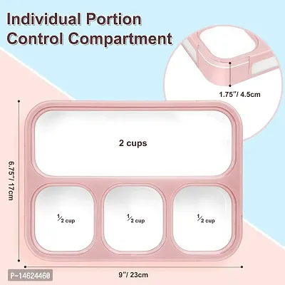 Bonanza's Lunch Box for Adults and Kids, Leak Proof 4 Compartment Lunch Box, BPA-Free, Microwave Freezer Safe Food Containers with Spoon-thumb2