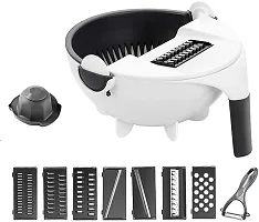 Bonanza 9 in 1 Multifunction Magic Rotate Vegetable Cutter with Drain Basket, Large Size, Multicolor-thumb2