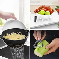Bonanza 9 in 1 Multifunction Magic Rotate Vegetable Cutter with Drain Basket, Large Size, Multicolor-thumb4