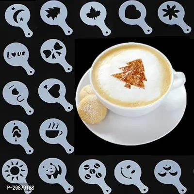 Cappuccino Coffee Barista Stencils Template Strew Pad Duster Spray -Pack of 16