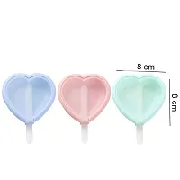 Ice Pop Makers | Siliconee Reusable Homemade Popsicle Frozen Ice Cream Moulds Heart Shape Tray Kulfi Candy Maker for Children  Adults (4Psc_Multicolouredcolor)-thumb1