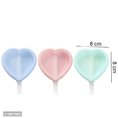 Ice Pop Makers | Siliconee Reusable Homemade Popsicle Frozen Ice Cream Moulds Heart Shape Tray Kulfi Candy Maker for Children  Adults (4Psc_Multicolouredcolor)-thumb2