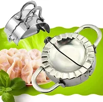 Stainless Steel Kitchen Dumpling Momos Ghughra Samosa karanji Gujiya Mould Dough Press Maker Mould Machine for Kitchen of -1 pc-thumb2