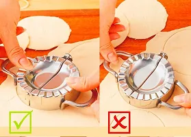 Stainless Steel Kitchen Dumpling Momos Ghughra Samosa karanji Gujiya Mould Dough Press Maker Mould Machine for Kitchen of -1 pc-thumb3