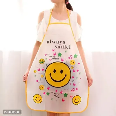 Apron with Pockets Cartoon Cute Bear Stripe Printed Kitchen Cooking Baking Apron Waterproof Kitchen Apron (Multicoloured Color) (Pack of 1)