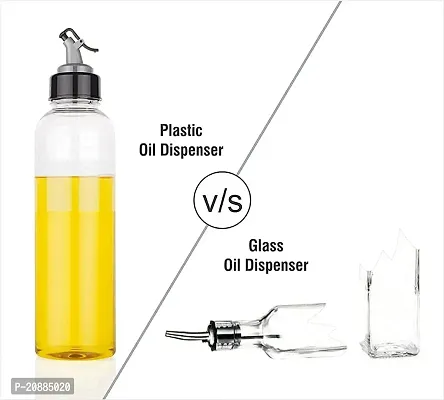 Oil Vinegar Dispenser Bottle- Transparent Leak-Proof Plastic Oil Sauce Vinegar Dispenser Bottle, Easy to Flow Food-Grade Plastic Oil Dispenser for Cooking (1000 Ml Bottle) (1)-thumb3