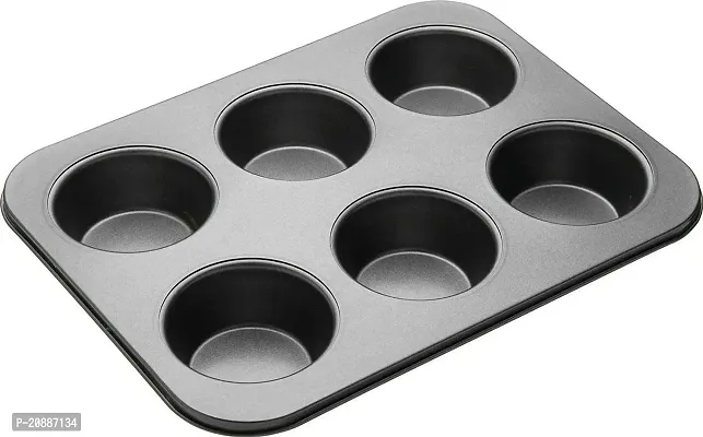 Chocolate Professional Muffin Tin Cupcake Muffin Tray Cavity for 6 Muffins Cupcake Tray Muffin Pan, Carbon Stainless Steel Pan/Cupcake Tin  Muffin Tin Mould Set Trays -thumb0