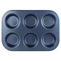 Chocolate Professional Muffin Tin Cupcake Muffin Tray Cavity for 6 Muffins Cupcake Tray Muffin Pan, Carbon Stainless Steel Pan/Cupcake Tin  Muffin Tin Mould Set Trays -thumb4