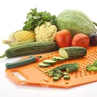 3 in 1 Fruit and Vegetable Basket Cutting pad Collapsible Chopping Board with Tray, Multicolouredfunctional Chopping Vegetables Washer Cum Basket Washable Chopping Board (Multicolouredcolor)-thumb3