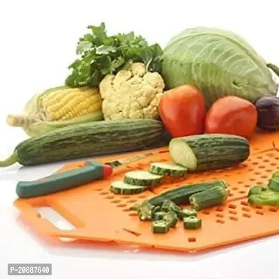 3 in 1 Fruit and Vegetable Basket Cutting pad Collapsible Chopping Board with Tray, Multicolouredfunctional Chopping Vegetables Washer Cum Basket Washable Chopping Board (Multicolouredcolor)-thumb4