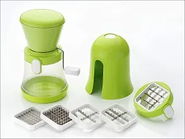 7 in 1 Stainless Steel Multicolouredfunction Vegetable Cutter Chipser Manual Quick Dicer Fruit Slicer Non-Skid Base Slicer and Cutter Grater-thumb3