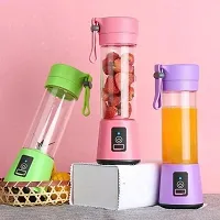 6 Blades Juicer Rechargeable Portable Electric USB Juicer Bottle Blender for Making Juice,Travel Juicer for Fruits and Vegetables,Juice Maker Machine (Assorted Color) (Plastic)-thumb3