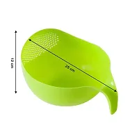 Plastic Rice Bowl/Food Strainer Thick Drain Basket with Handle for Rice, Vegetable  Fruit (Set of 3pcs)-thumb3