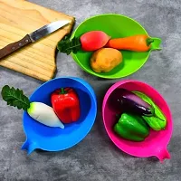 Plastic Rice Bowl/Food Strainer Thick Drain Basket with Handle for Rice, Vegetable  Fruit (Set of 3pcs)-thumb1