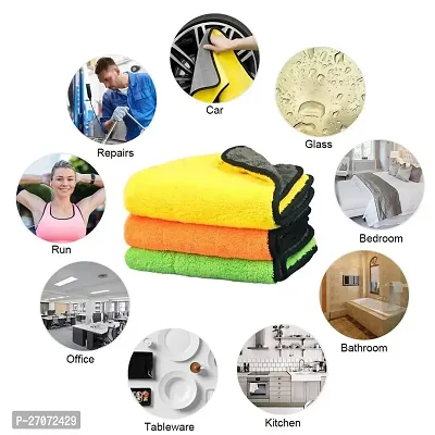 800GSM Microfiber Double Layered Cloth Extra Thick Plush, Lint Free Microfiber Towel for Home Kitchen cleaning Pack of 1-thumb2