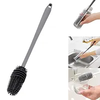 Bottle Cleaning Brush Silicone Long Handle, Water Bottle, Containers, Vase and Glass, Bottle Cleaner for Kitchen Accessories Kitchen Tools Item Products Gadgets-thumb1