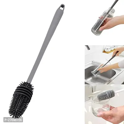 Bottle Cleaning Brush Silicone Long Handle, Water Bottle, Containers, Vase and Glass, Bottle Cleaner for Kitchen Accessories Kitchen Tools Item Products Gadgets-thumb2