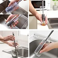 Bottle Cleaning Brush Silicone Long Handle, Water Bottle, Containers, Vase and Glass, Bottle Cleaner for Kitchen Accessories Kitchen Tools Item Products Gadgets-thumb2