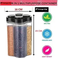 Airtight Transparent Plastic Lock Food Storage 4 Section Container Jar for Grocery, Fridge Container Pack of 3, 2500ML-thumb1